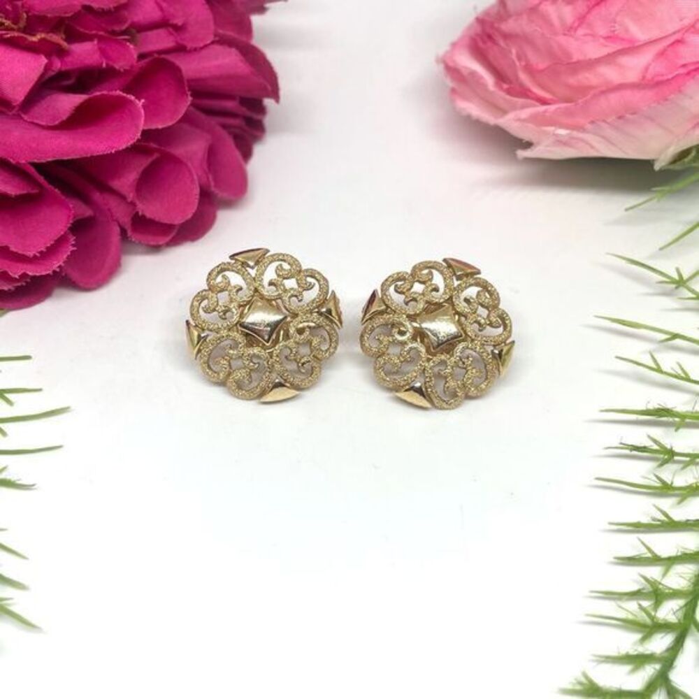VINTAGE⚜️RARE AVON Ornate Golden Clip Earrings